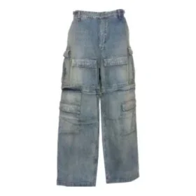 24SS 2-weg Denim Cargo Broek met rits “Blue” 773759TPW534868
