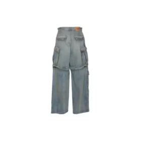 24SS 2-weg Denim Cargo Broek met rits “Blue” 773759TPW534868