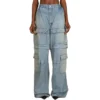 24SS 2-weg Denim Cargo Broek met rits “Blue” 773759TPW534868