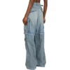 24SS 2-weg Denim Cargo Broek met rits “Blue” 773759TPW534868