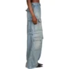 24SS 2-weg Denim Cargo Broek met rits “Blue” 773759TPW534868