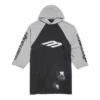 3B Stencil Raglan-T-shirt met capuchon, oversized “Black” 790403TQVT51083