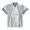 3B Voetbal-shirt met V-hals, glanzend, oversized “Grijs-wit” 857113TTVQ71461