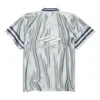 3B Voetbal-shirt met V-hals, glanzend, oversized “Grijs-wit” 857113TTVQ71461