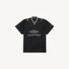 3b voetbal-T-shirt met V-hals voor heren, oversized, in zwart/antraciet