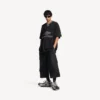 3b voetbal-T-shirt met V-hals voor heren, oversized, in zwart/antraciet