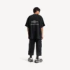 3b voetbal-T-shirt met V-hals voor heren, oversized, in zwart/antraciet