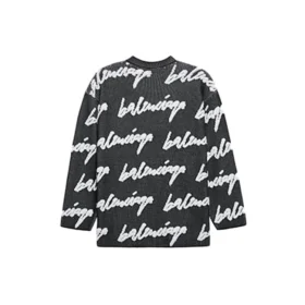 3D Scribble Crewneck katoenen trui “Black” 625985T31801070