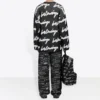 3D Scribble Crewneck katoenen trui “Black” 625985T31801070