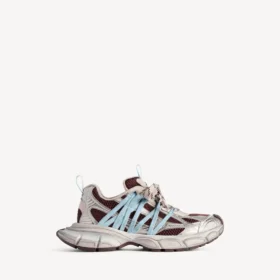 3XL-sneaker met vetersluiting voor dames in bruin/beige/blauw