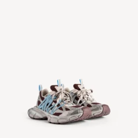 3XL-sneaker met vetersluiting voor dames in bruin/beige/blauw