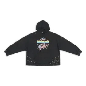 90/10 Hoodies Wide Fit “Washed Black” 674986TMVH41055