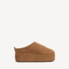 Alaska Soft platform muiltjes voor dames in bruin/wit