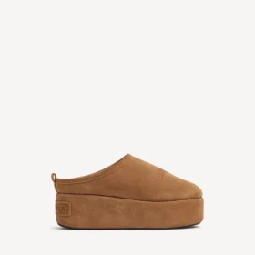Alaska Soft platform muiltjes voor dames in bruin/wit