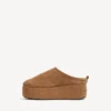 Alaska Soft platform muiltjes voor dames in bruin/wit