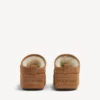Alaska Soft platform muiltjes voor dames in bruin/wit