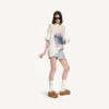 Alaska Soft platform muiltjes voor dames in bruin/wit