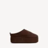 Alaska Soft platform-muiltjes voor dames in licht espresso