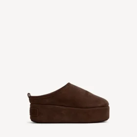 Alaska Soft platform-muiltjes voor dames in licht espresso
