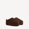 Alaska Soft platform-muiltjes voor dames in licht espresso