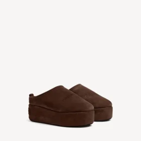 Alaska Soft platform-muiltjes voor dames in licht espresso