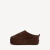 Alaska Soft platform-muiltjes voor dames in licht espresso