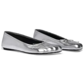 Anatomische ballerinaschoenen “Zilver glanzend zacht schapenleer” 714260WBFA18001