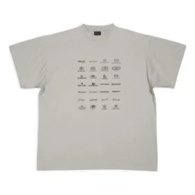 Archives T-shirt met logo’s, oversized “Light Grey” 712398TNVQ71342
