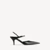 Avenue-slingback met strik voor dames in zwart/zilver