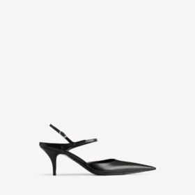 Avenue-slingback met strik voor dames in zwart/zilver