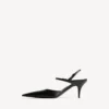Avenue-slingback met strik voor dames in zwart/zilver
