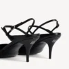 Avenue-slingback met strik voor dames in zwart/zilver