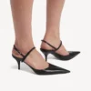 Avenue-slingback met strik voor dames in zwart/zilver