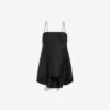 Babydoll-jurk met bandjes voor dames in zwart