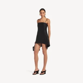 Babydoll-jurk met bandjes voor dames in zwart