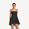 Babydoll-jurk met bandjes voor dames in zwart