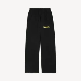 Baggy joggingbroek voor heren met ‘messy spray’-print in zwart
