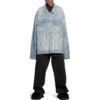 Bal Diagonal Allover Oversized-jas “Light Blue Japanese Ring Denim” 773616TPW534868