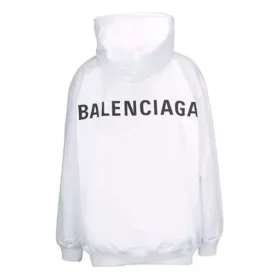Balenciaga Back Alphabet herenhoodie met lange mouwen, wit 556113TAV379000