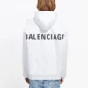 Balenciaga Back Alphabet herenhoodie met lange mouwen, wit 556113TAV379000