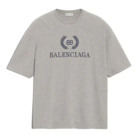 Balenciaga BB-logo-print met korte mouwen voor heren, grijs 544271TCV251300