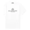 Balenciaga BB Paris-print T-shirt met ronde hals en korte mouwen voor heren, retro-versie, wit 594579TGV609000