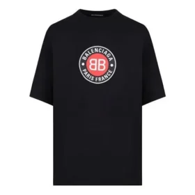 Balenciaga BLogo-print voor heren, korte mouwen, zwart 612966TJVD61000