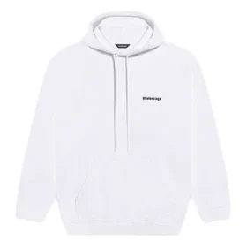 Balenciaga casual hoodie voor heren van puur katoen, wit 570811TJV859040