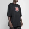Balenciaga Circular BB Alphabet Logo T-shirt met korte mouwen voor heren, zwart 641614TJV761000