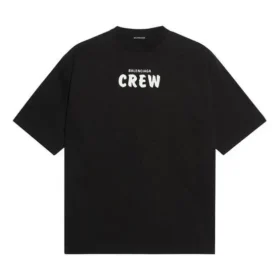 Balenciaga Crew-shirt met alfabetprint voor heren, korte mouwen, zwart 620969TIV741070