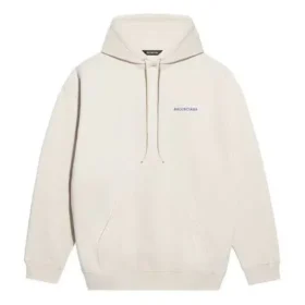 Balenciaga fleece met lange mouwen voor heren, crèmekleurig wit 600583TJVA89055
