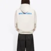 Balenciaga fleece met lange mouwen voor heren, crèmekleurig wit 600583TJVA89055