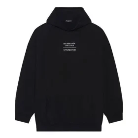 Balenciaga FW21 Boxy Loose hoodie met lange mouwen voor heren, zwart 651799TJV910107