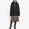Balenciaga FW21 Boxy Loose hoodie met lange mouwen voor heren, zwart 651799TJV910107
